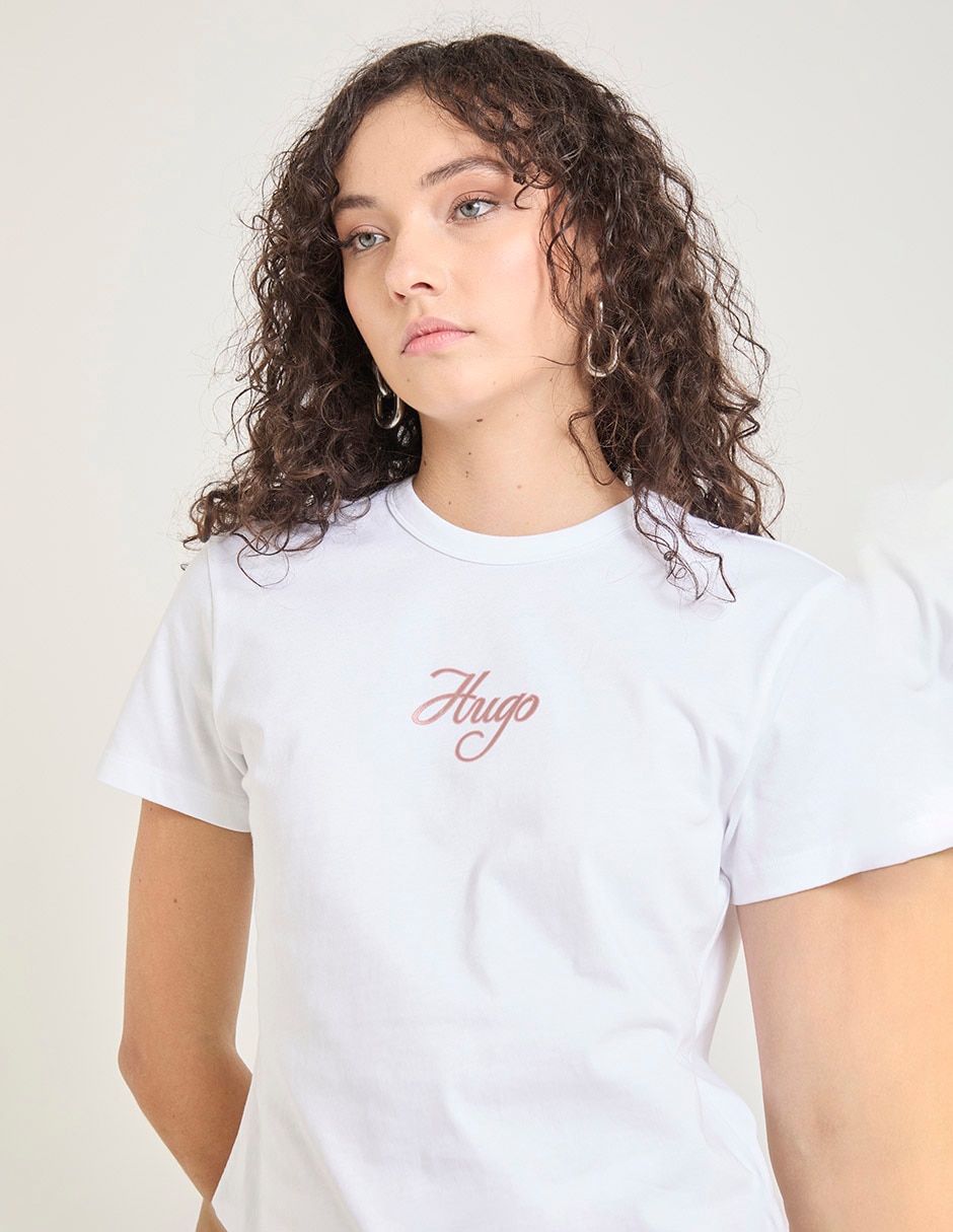 Playera manga corta Hugo cuello redondo para mujer
