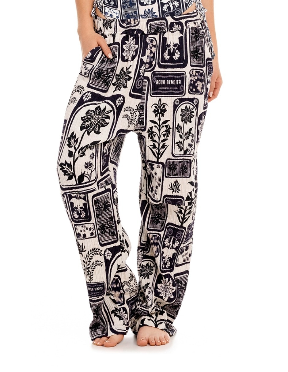 Pants regular con elástico para mujer