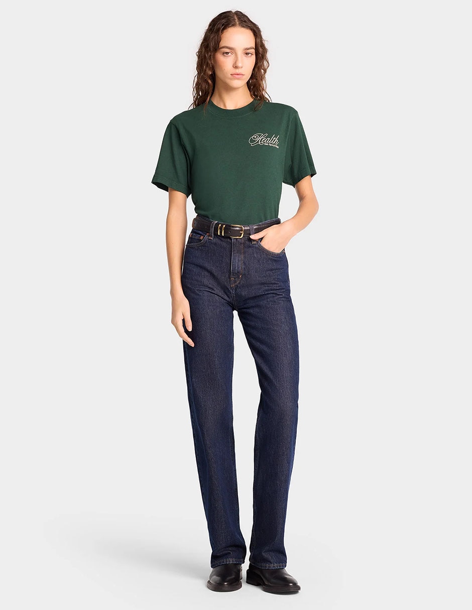 Playera manga corta Sporty & cuello redondo para mujer
