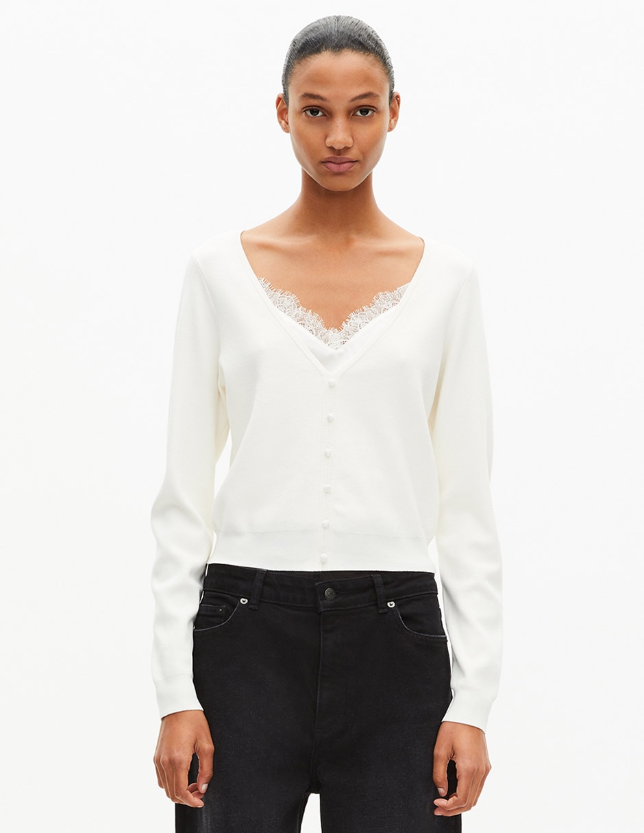 Suéter cuello V para mujer