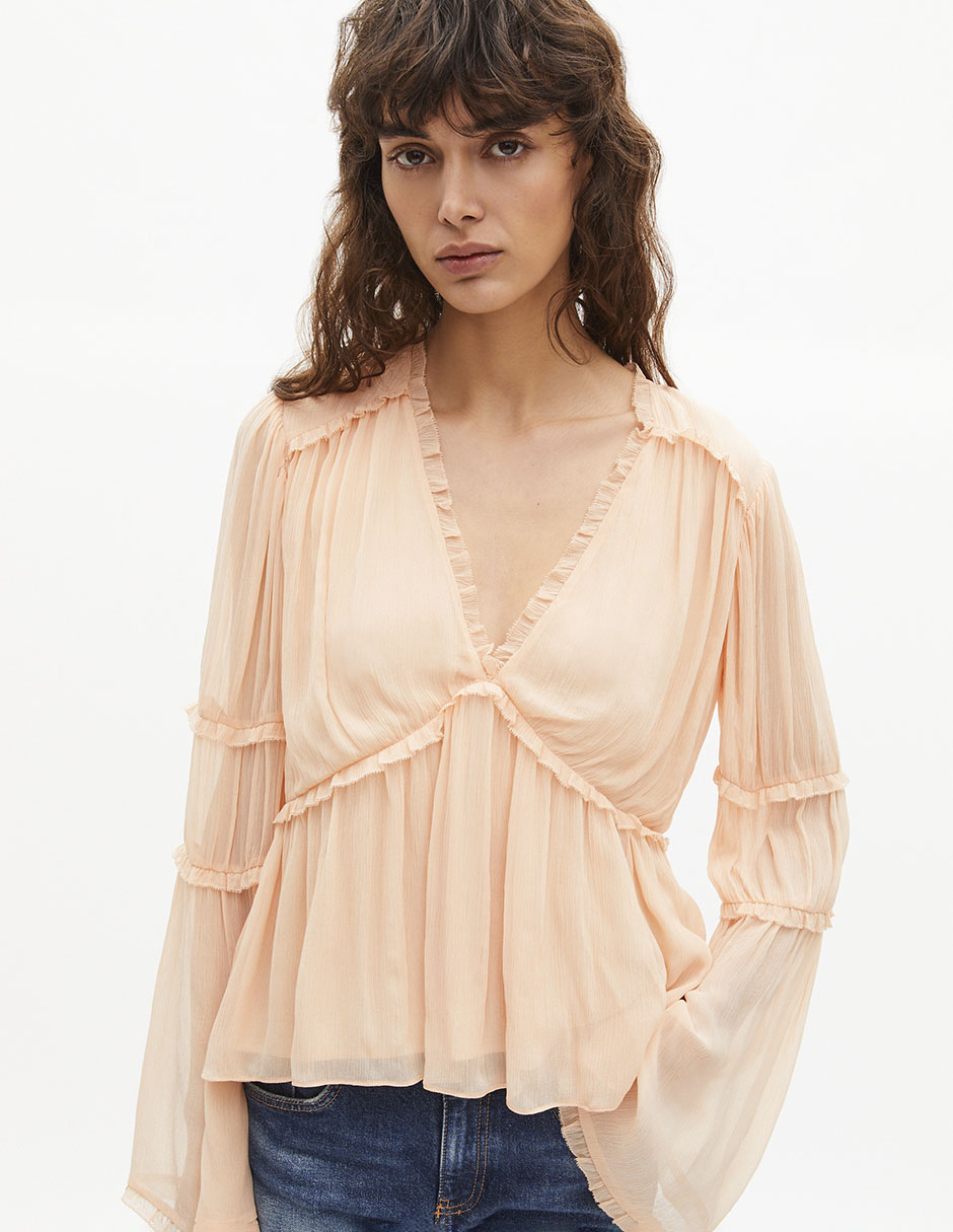 Blusa manga larga para mujer 8