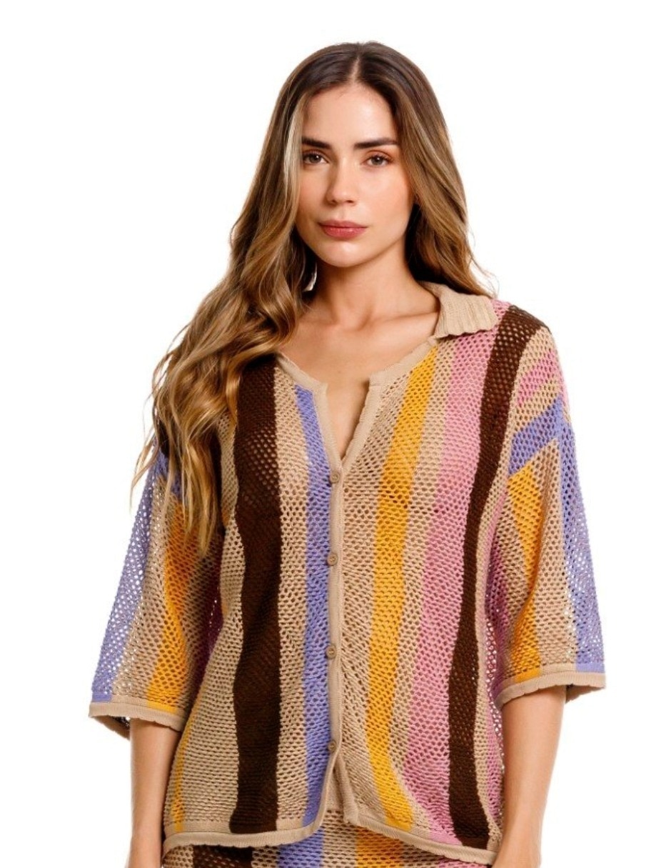 Blusa Resort 26 manga 3/4 para mujer Blusa Resort 26 manga 3/4 para mujer