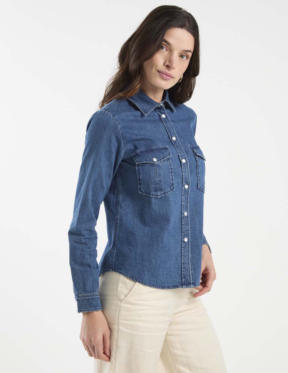 Camisa de algodón manga larga para mujer 7