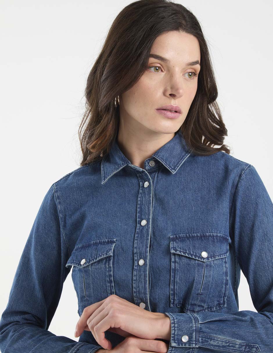Camisa de algodón manga larga para mujer 9