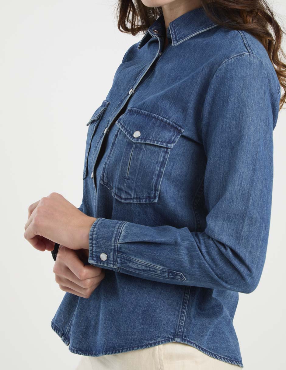 Camisa de algodón manga larga para mujer 10