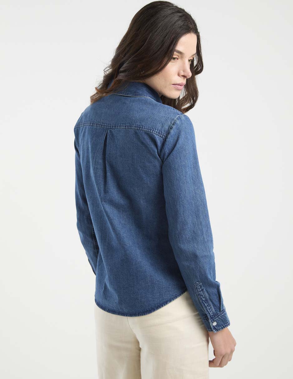 Camisa de algodón manga larga para mujer 11