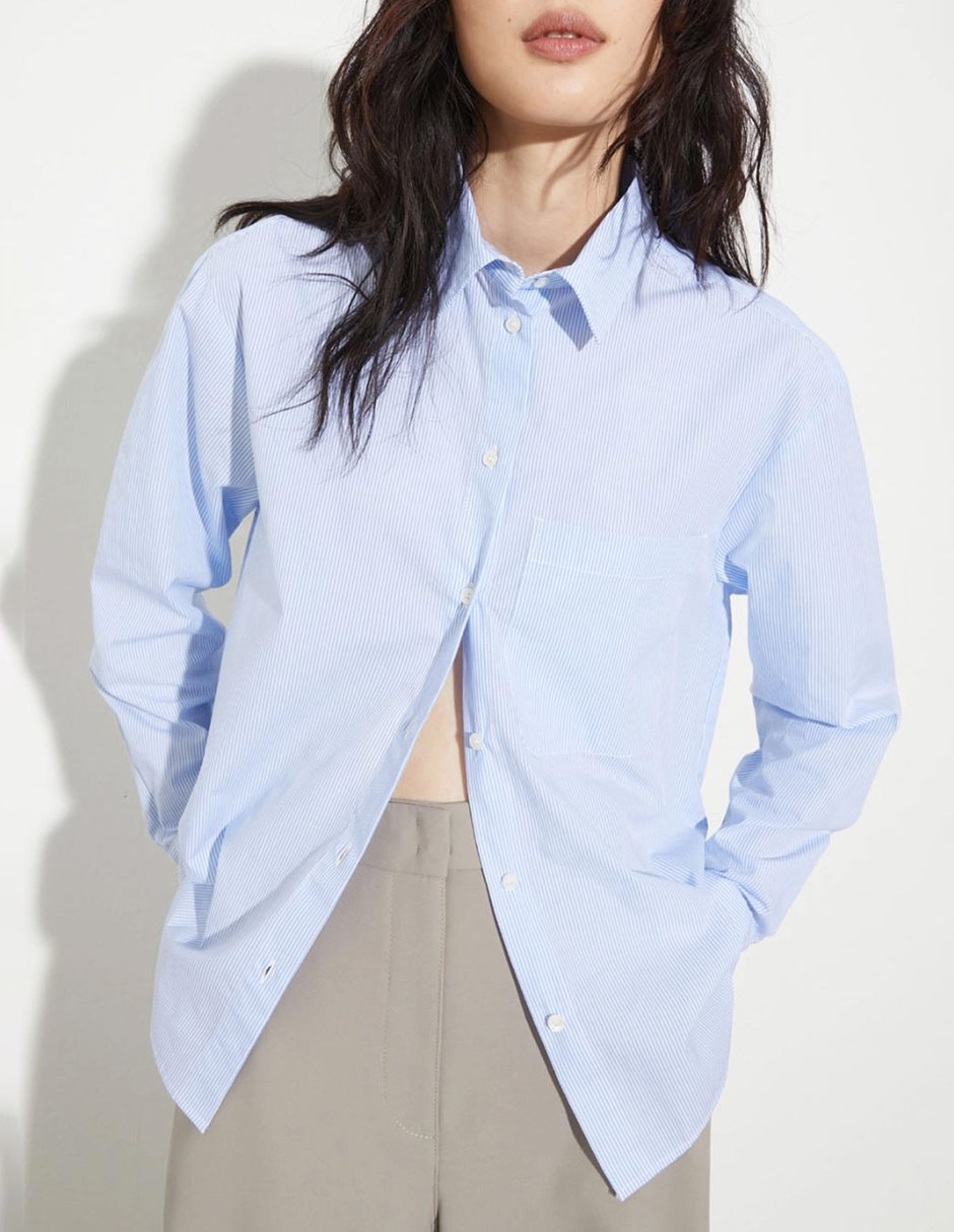 Camisa de algodón manga larga para mujer 1
