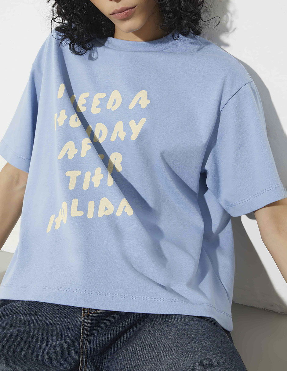 Playera manga corta Max& cuello redondo para mujer 1