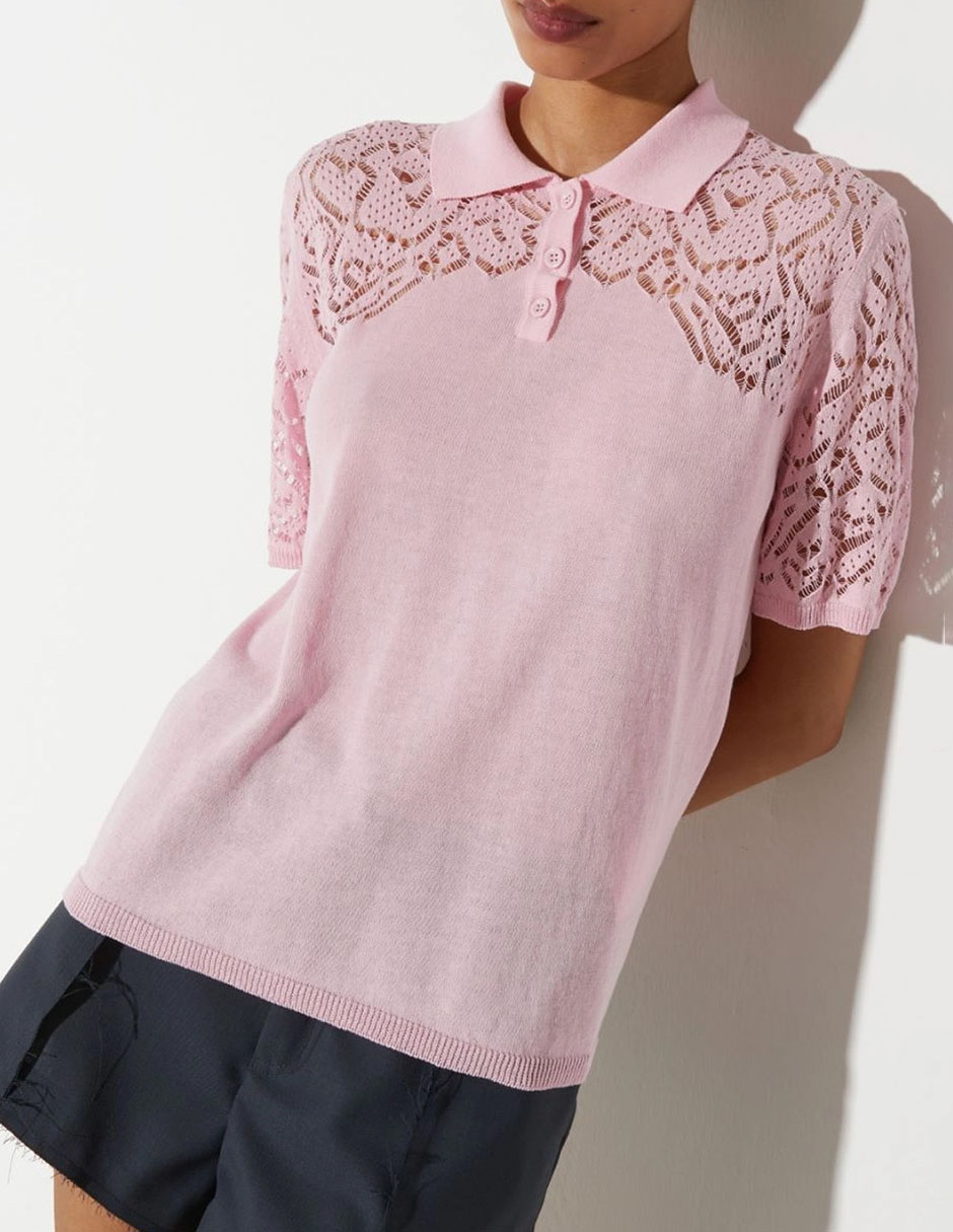 Playera manga corta Max&Co cuello polo para mujer