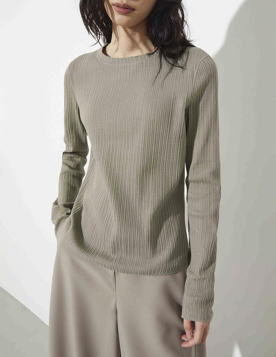 Blusa manga larga Max& cuello redondo para mujer 1