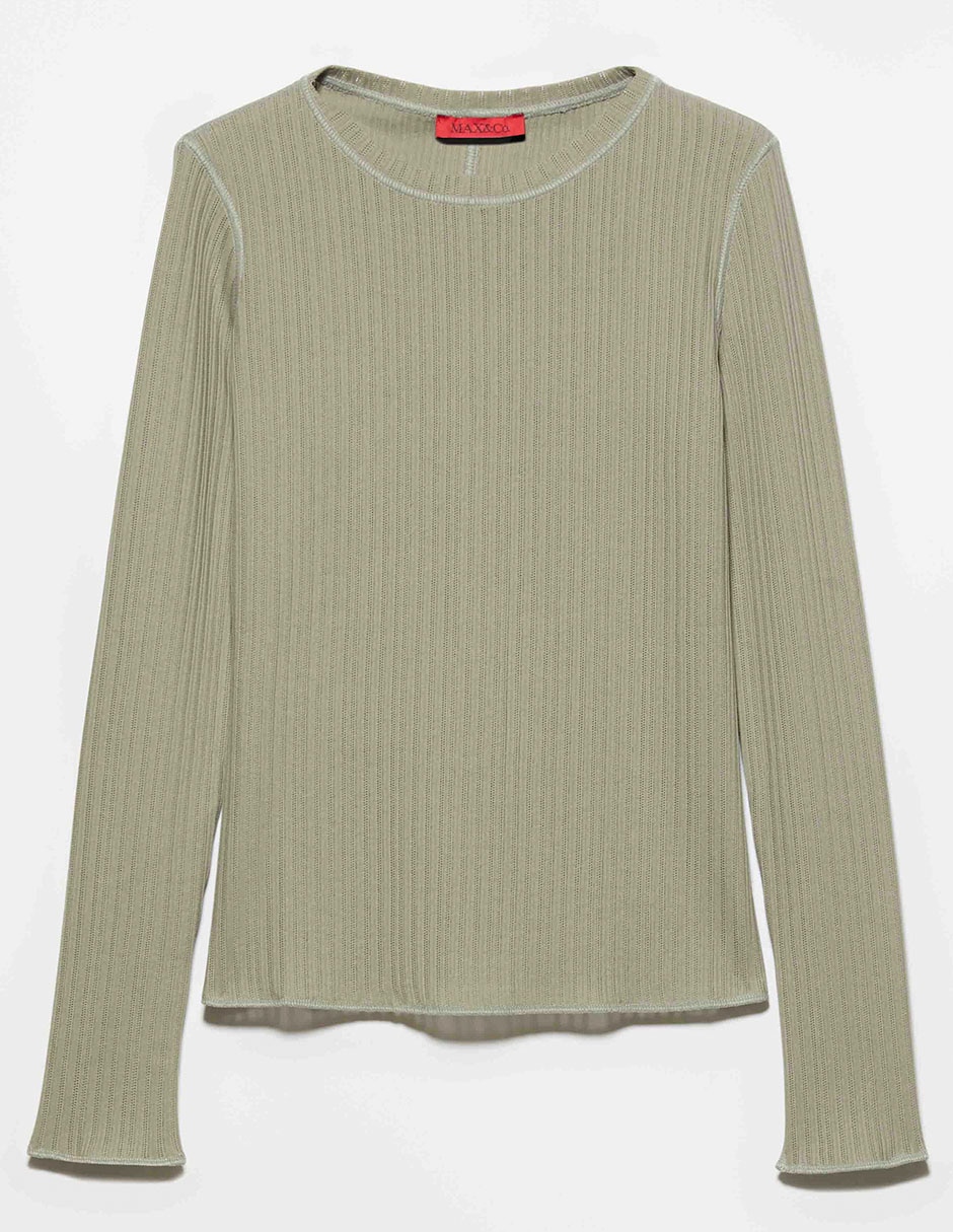 Blusa manga larga Max& cuello redondo para mujer 9