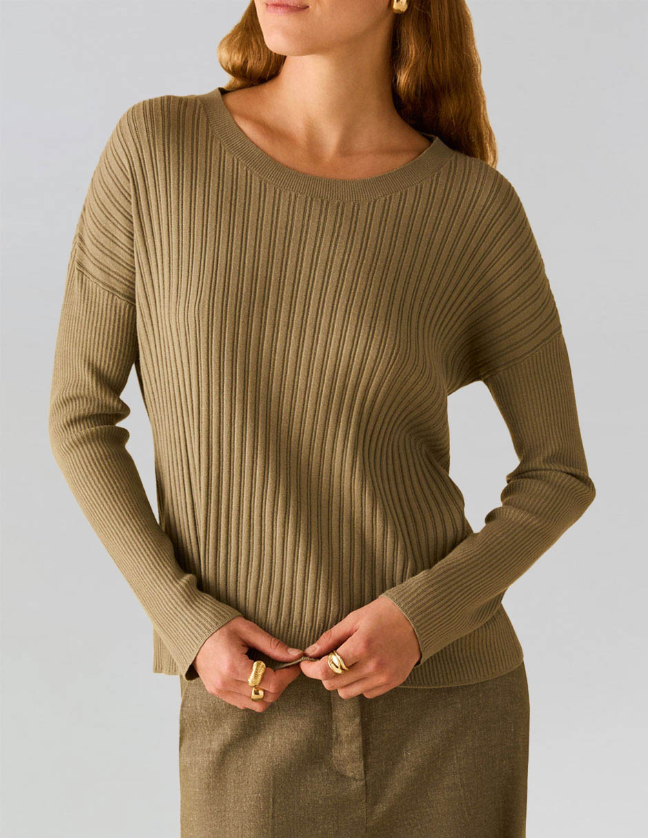 Suéter cuello redondo para mujer