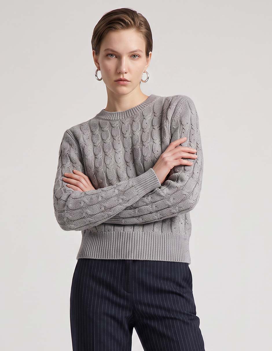 Suéter cuello redondo para mujer