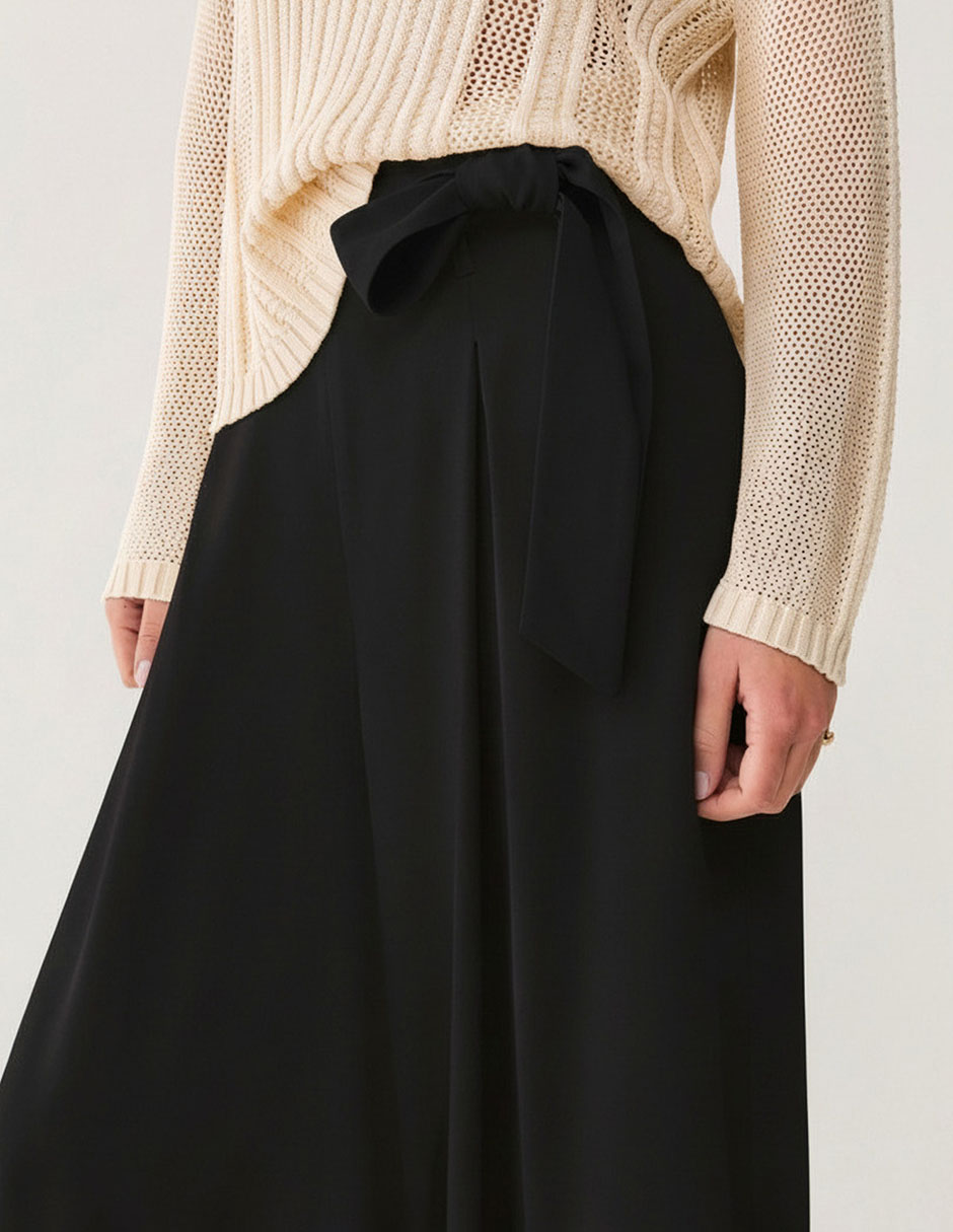 Pantalón plisado wide leg para mujer 6