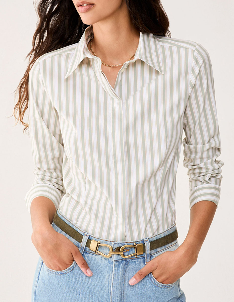 Camisa de algodón manga larga para mujer 1