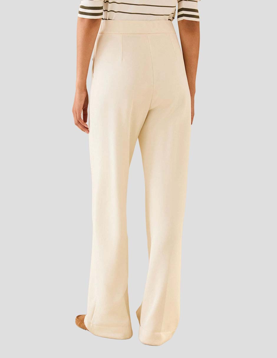 Pantalón plisado palazzo para mujer 6