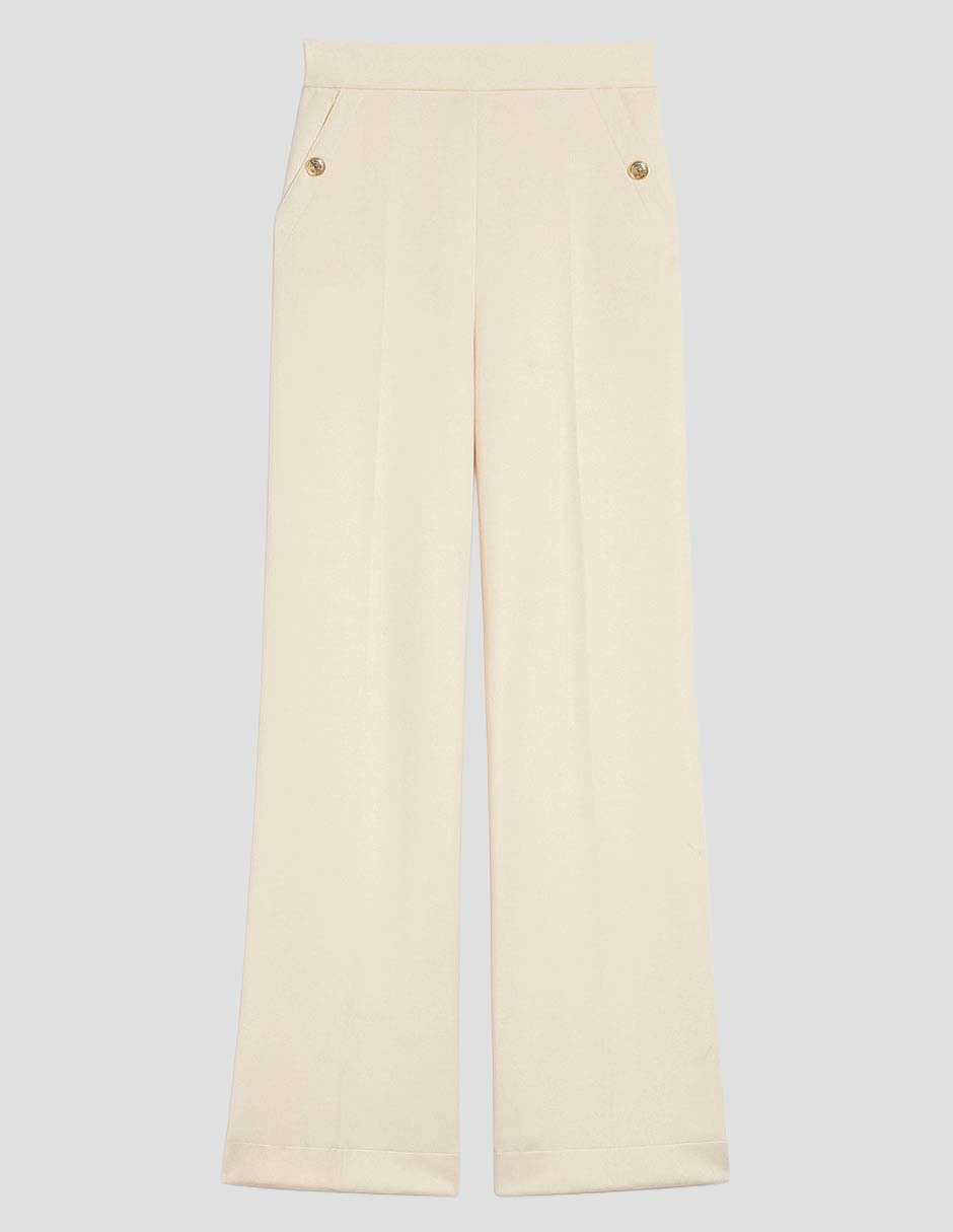 Pantalón plisado palazzo para mujer 9