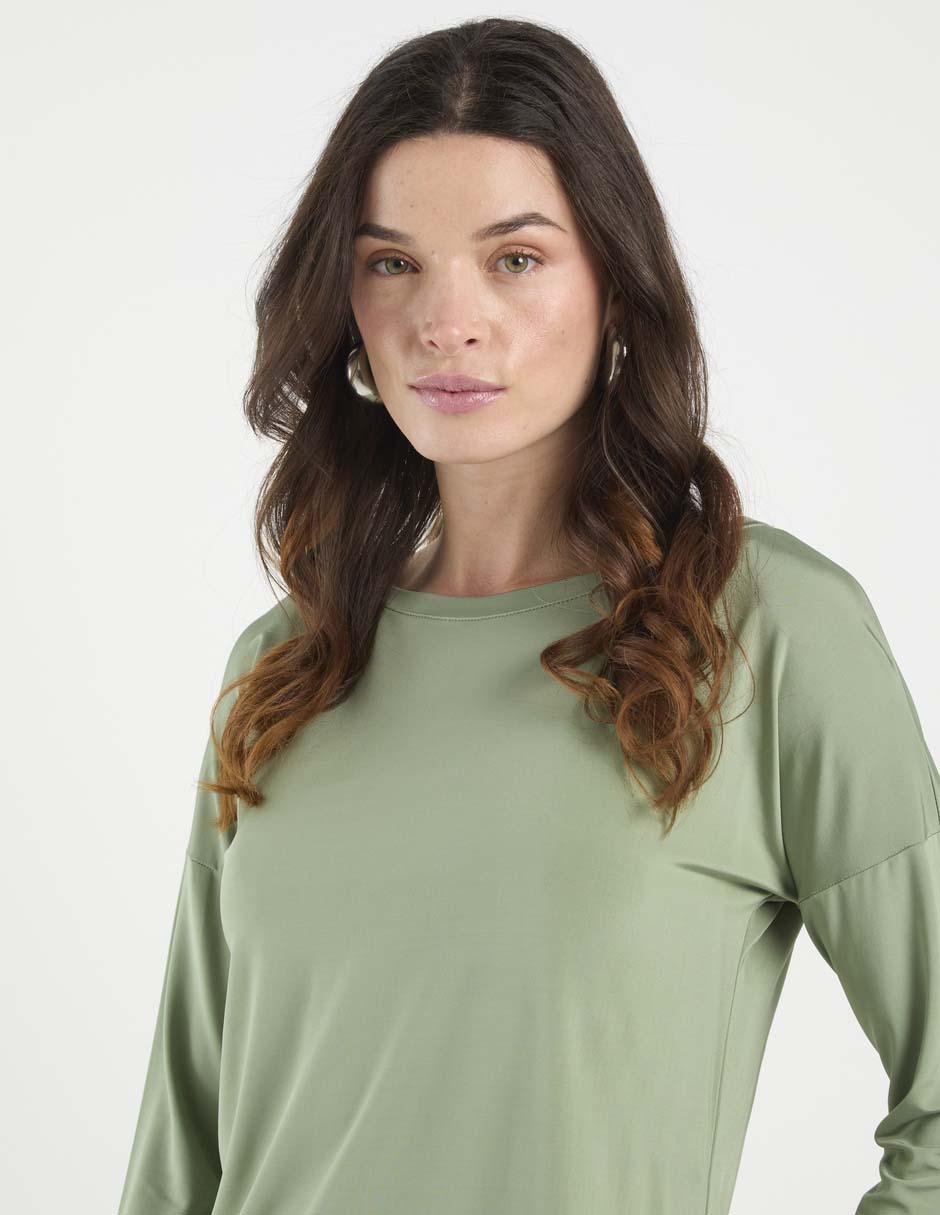 Playera manga 3/4 cuello redondo para mujer 4