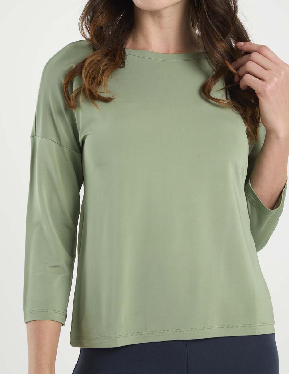 Playera manga 3/4 cuello redondo para mujer 5