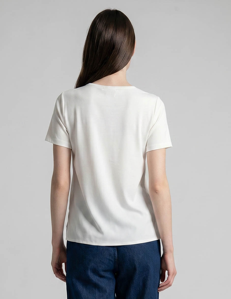 Playera manga corta cuello redondo para mujer 2