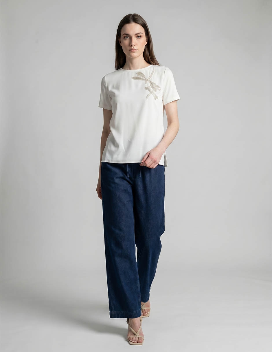 Playera manga corta cuello redondo para mujer 3