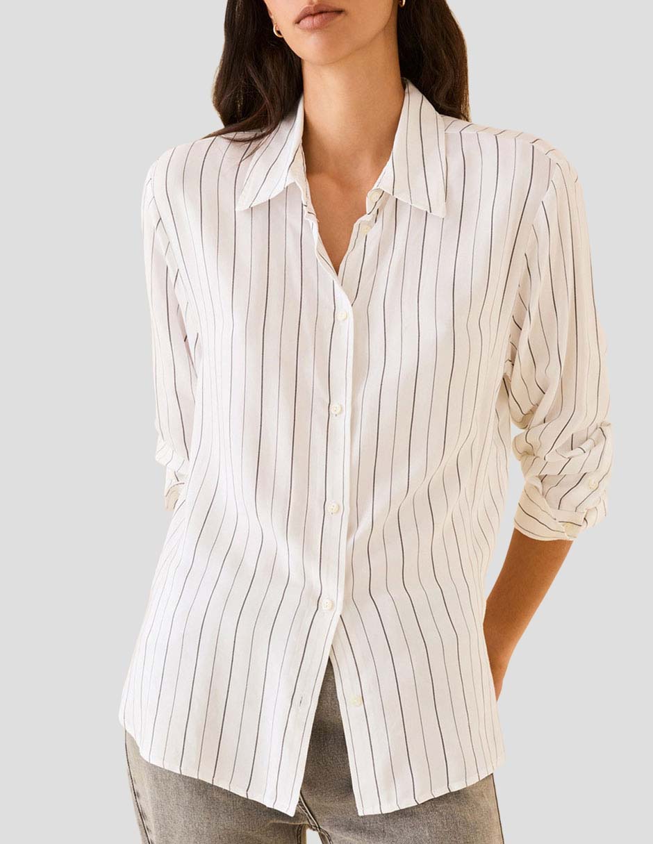 Camisa de algodón manga larga para mujer 1