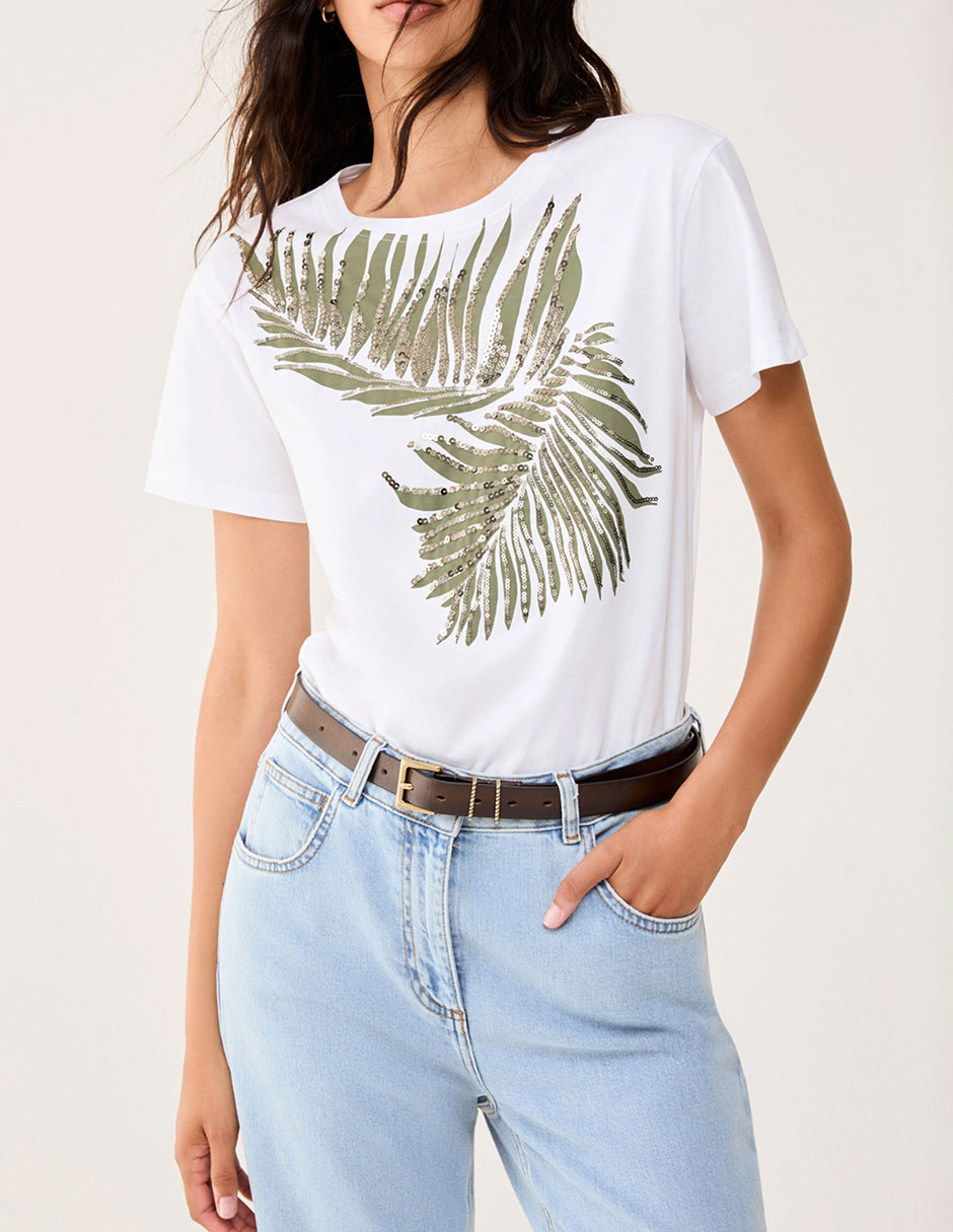 Playera manga corta cuello redondo para mujer 6