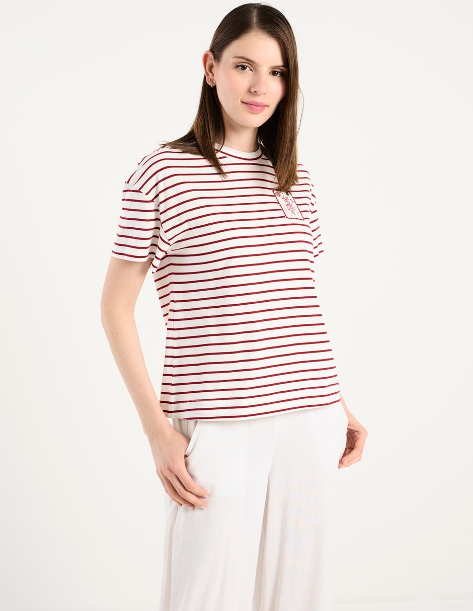 Playera manga corta cuello redondo para mujer Playera manga corta cuello redondo para mujer