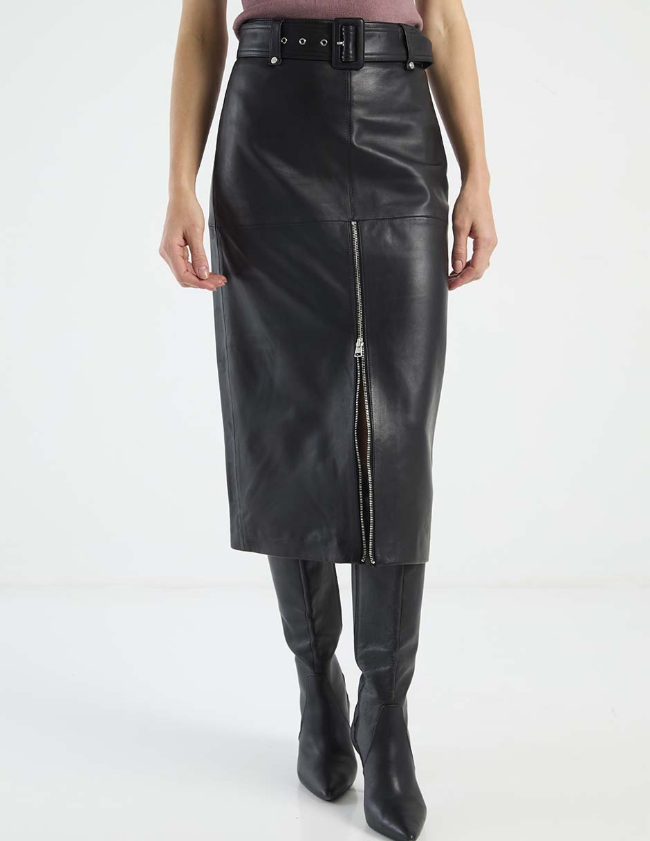 Falda midi S26 a la cintura Falda midi S26 a la cintura
