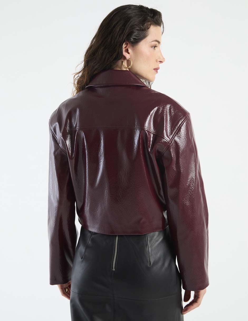 Chamarra casual hugo de piel para mujer