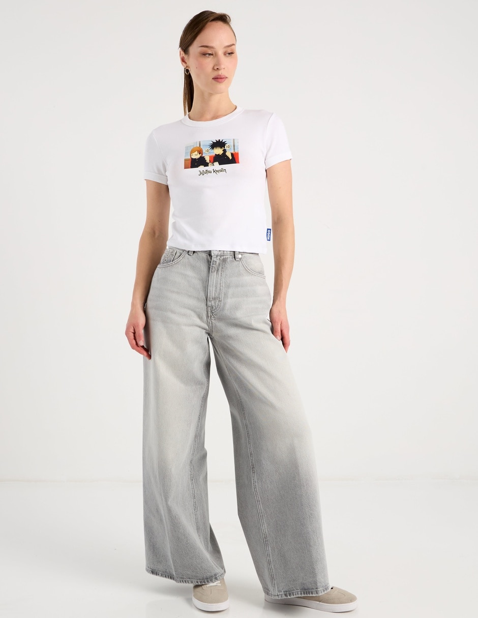 Jeans flare amplio para mujer 5