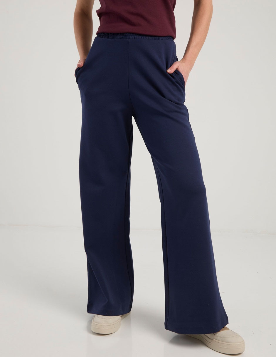 Pants regular con elástico para mujer