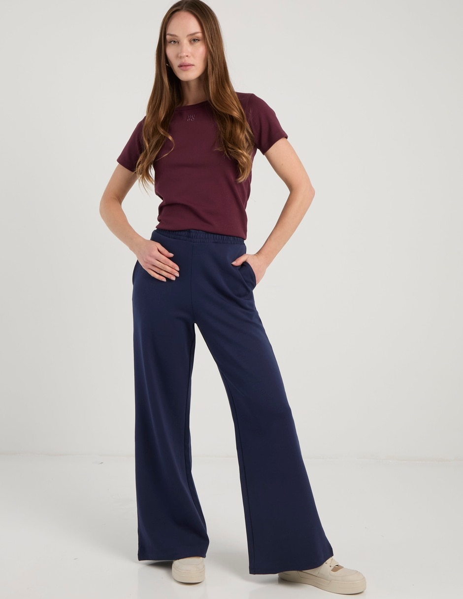 Pants regular con elástico para mujer 5