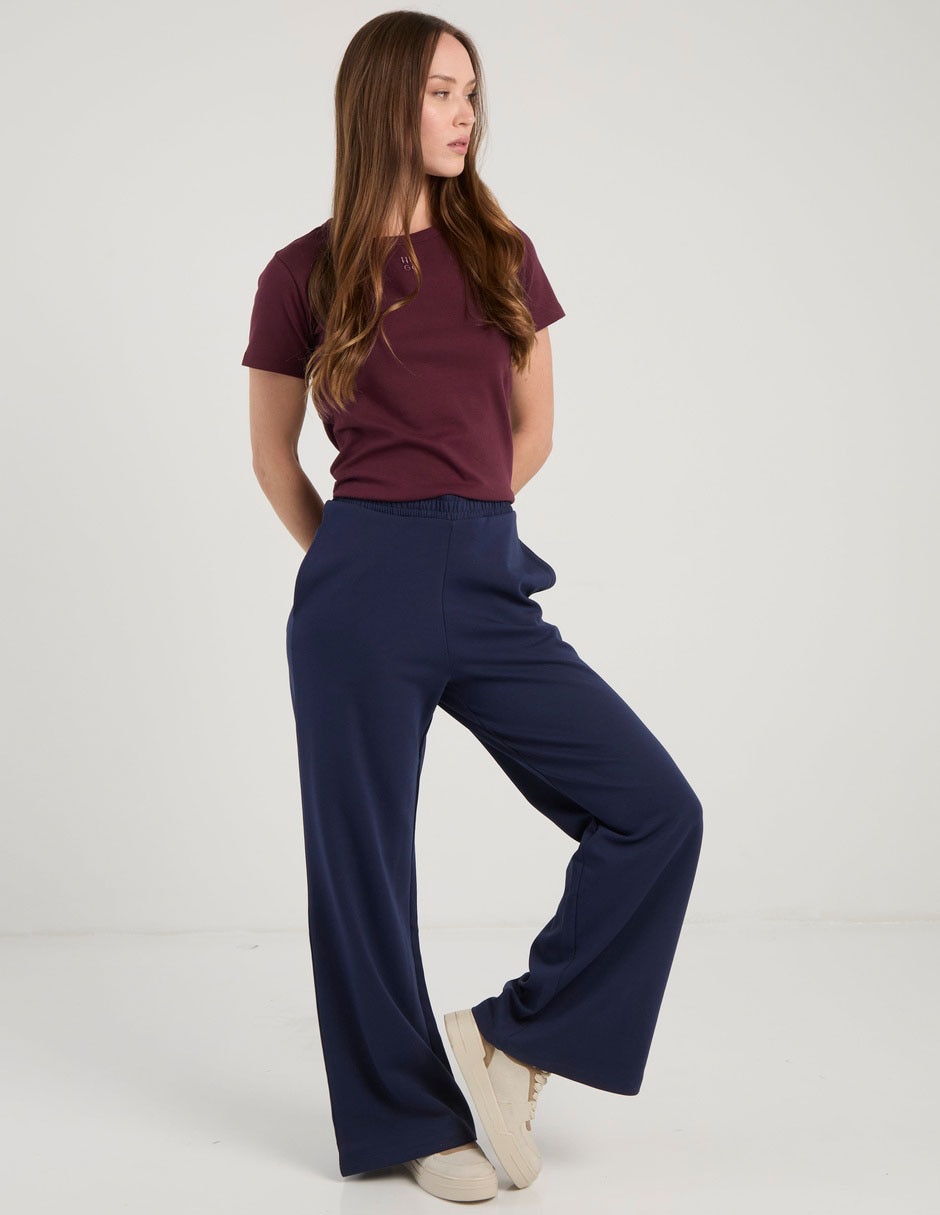 Pants regular con elástico para mujer 4