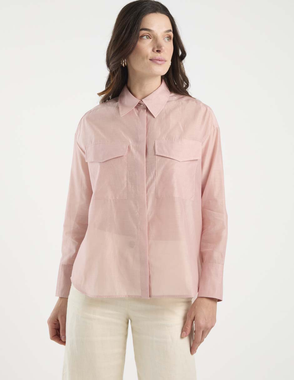 Camisa de algodón manga larga para mujer 1