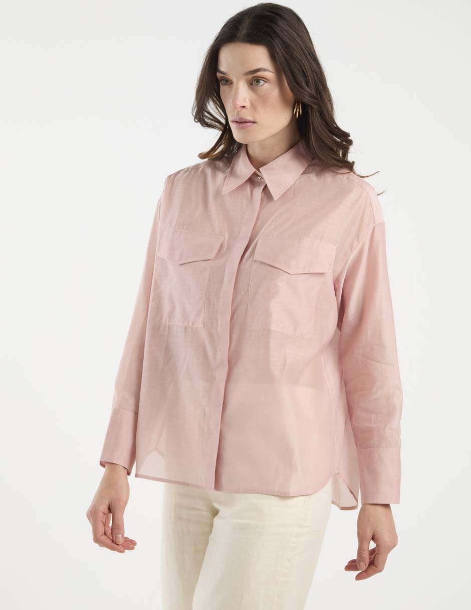Camisa de algodón manga larga para mujer 7