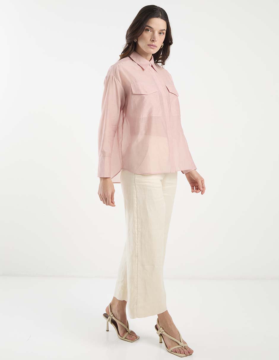Camisa de algodón manga larga para mujer 8