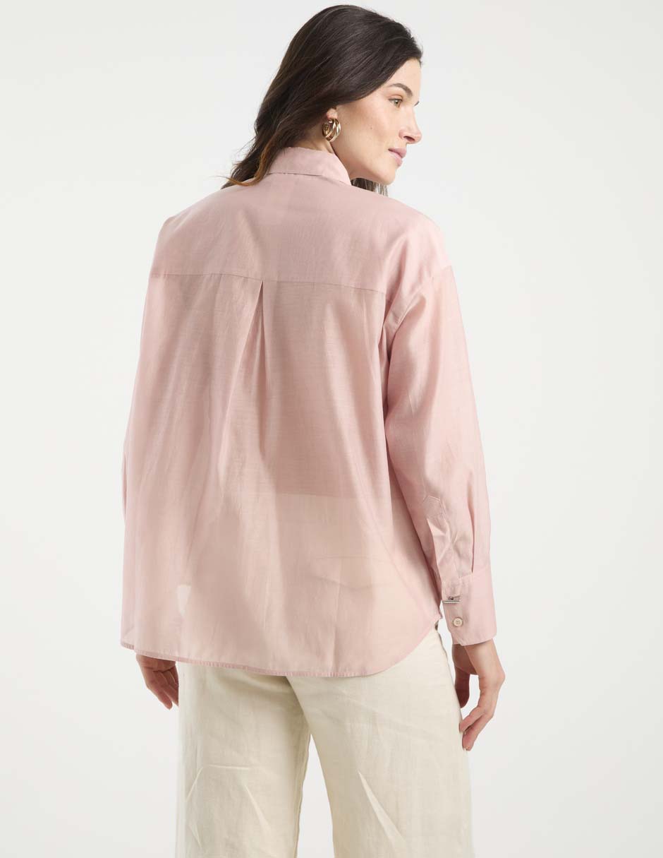 Camisa de algodón manga larga para mujer 11