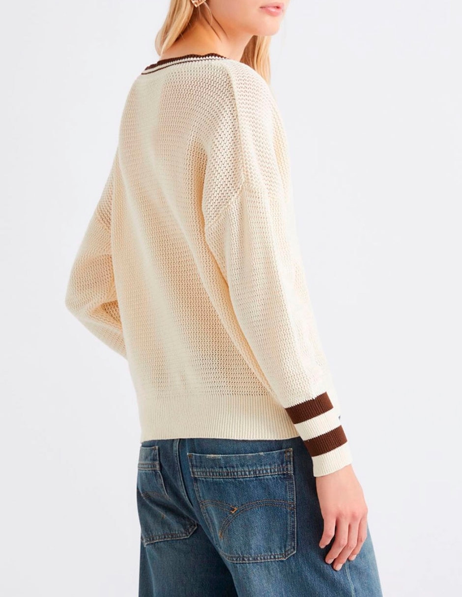 Suéter cuello V para mujer 5