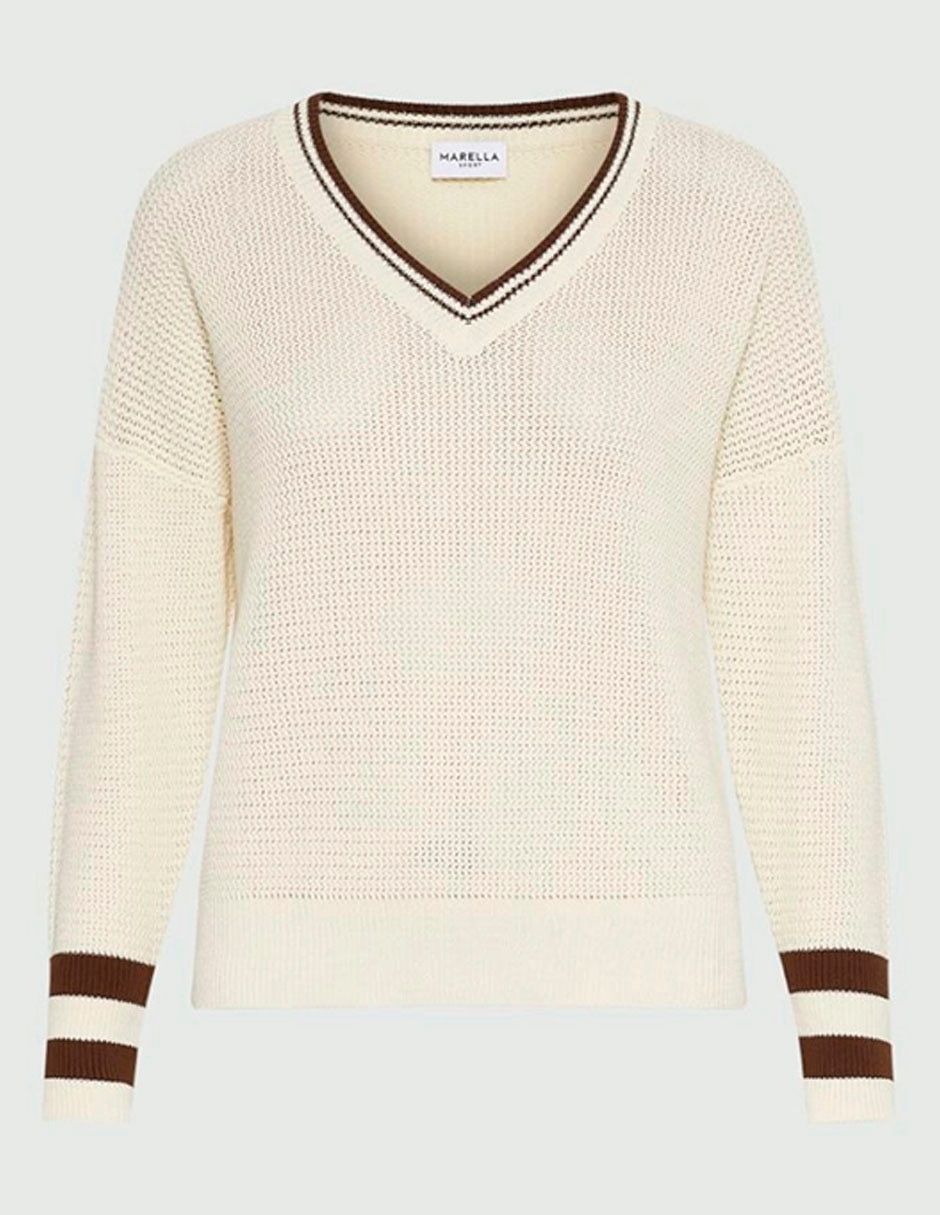 Suéter cuello V para mujer 7