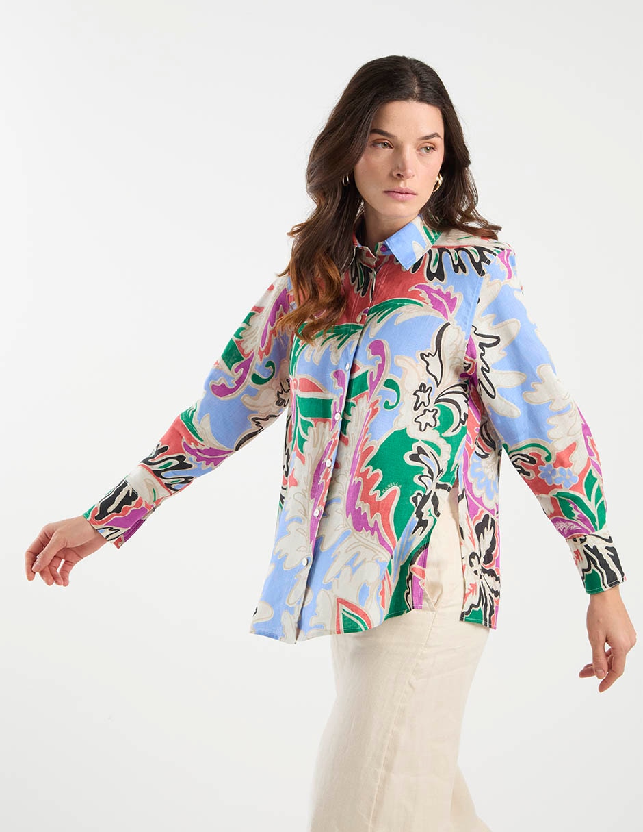 Camisa Marella de algodón manga larga para mujer