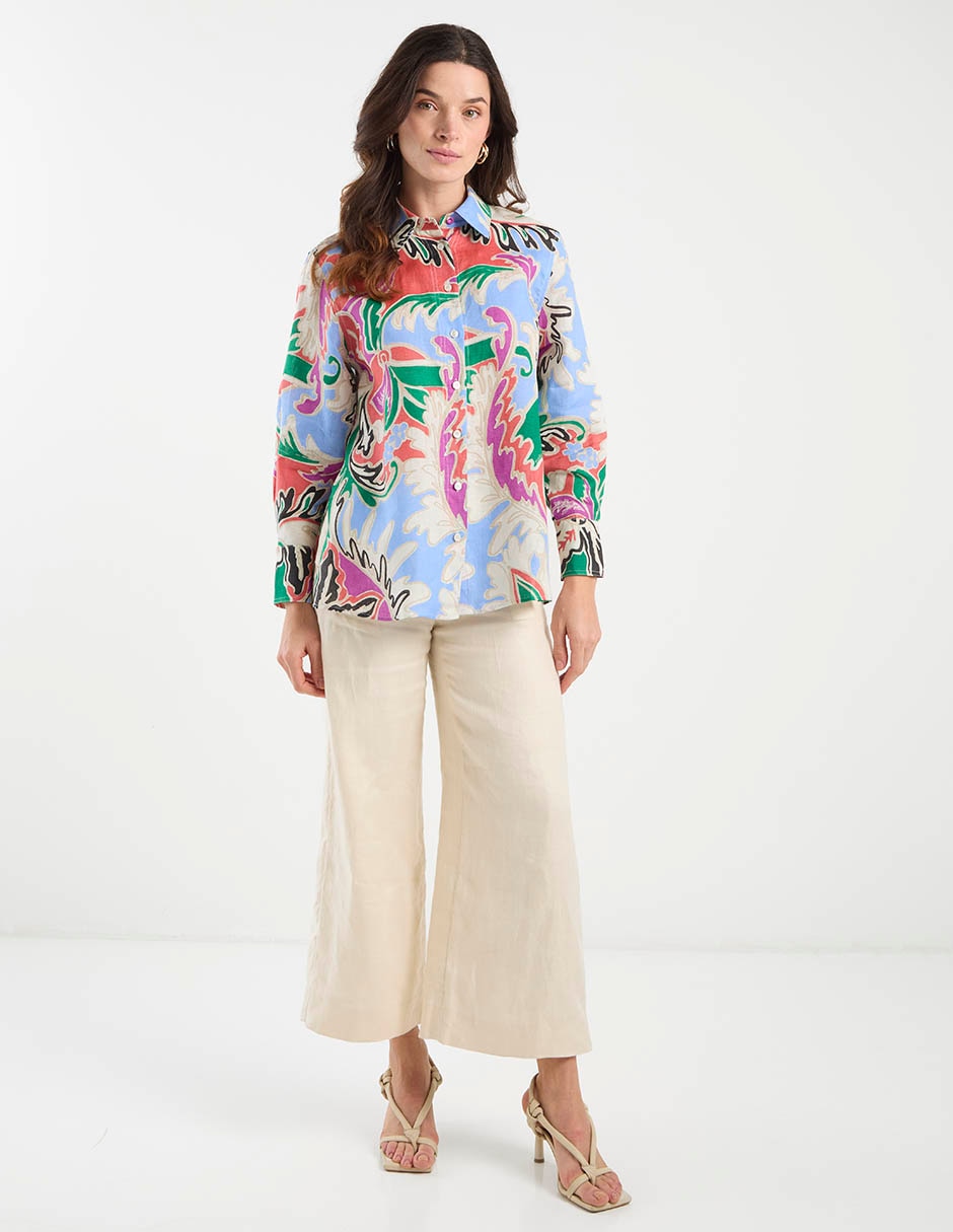 Camisa Marella de algodón manga larga para mujer