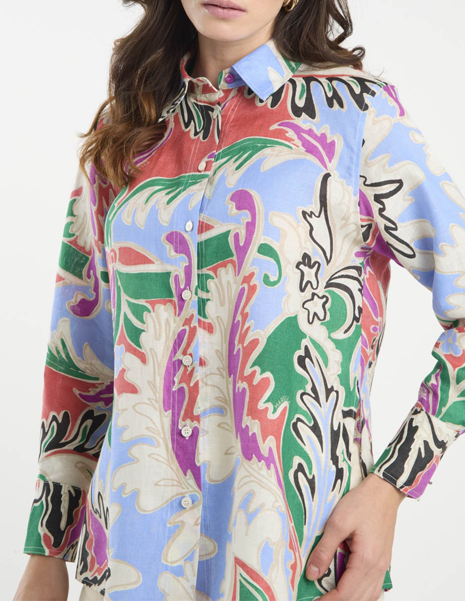Camisa Marella de algodón manga larga para mujer