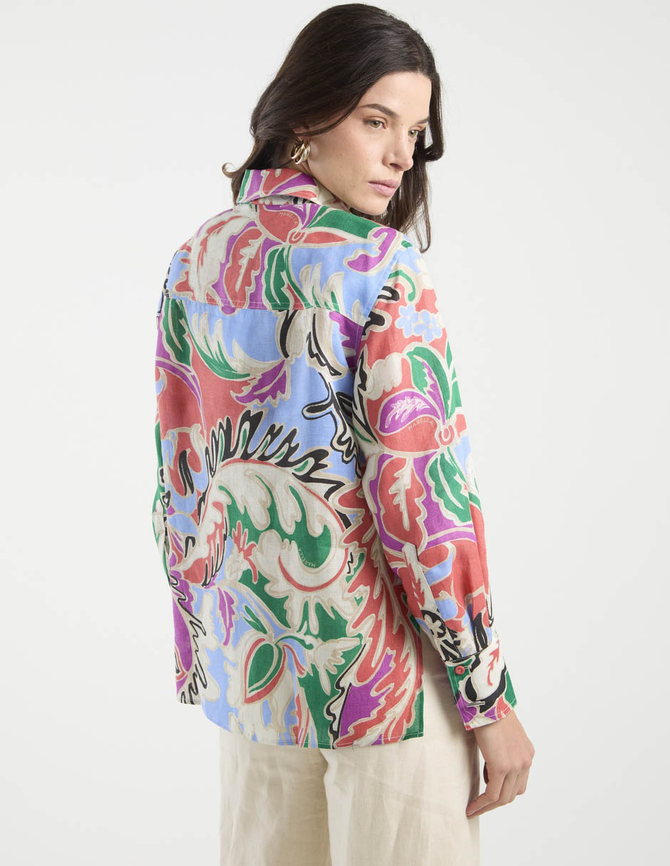 Camisa Marella de algodón manga larga para mujer