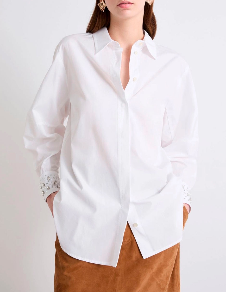 Camisa de algodón manga larga para mujer 1