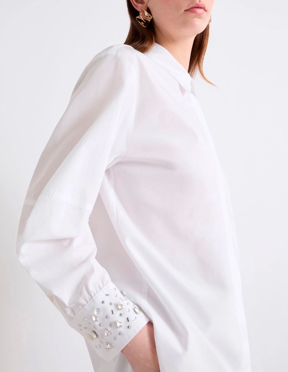 Camisa de algodón manga larga para mujer 7