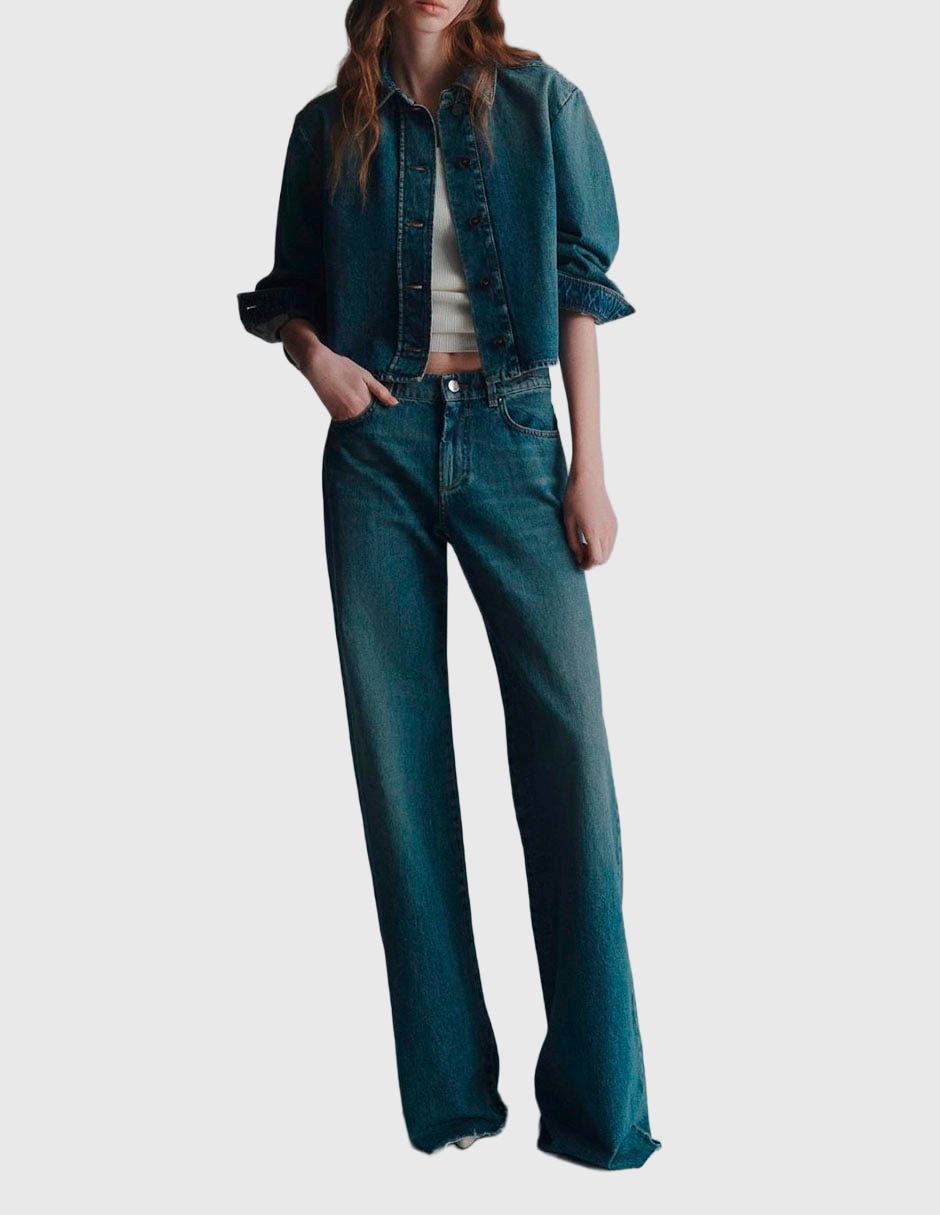 Jeans relaxed wide leg para mujer 1