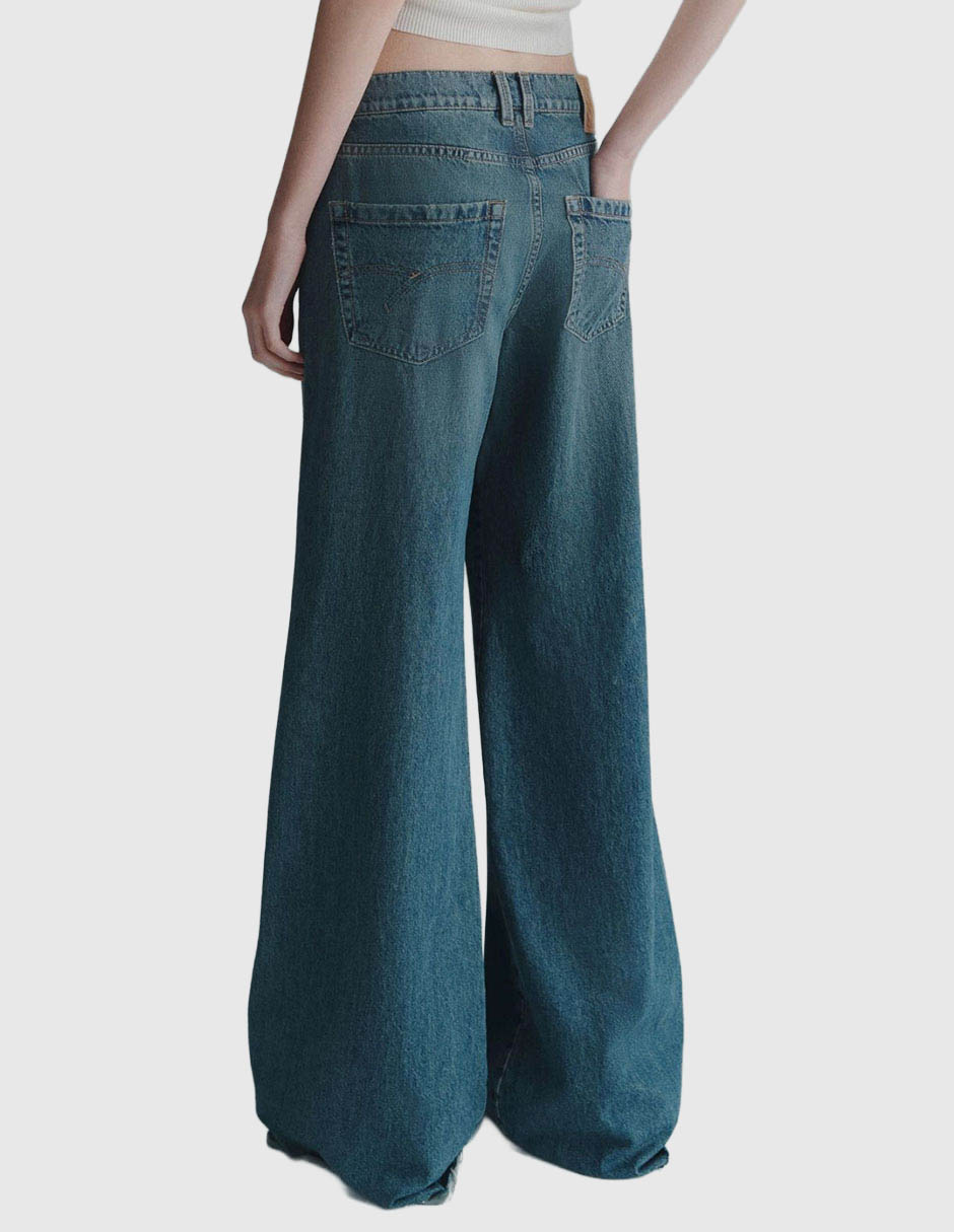 Jeans relaxed wide leg para mujer 6