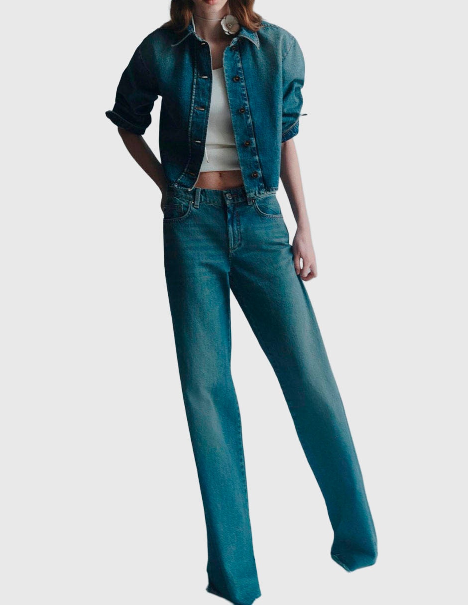 Jeans relaxed wide leg para mujer 8