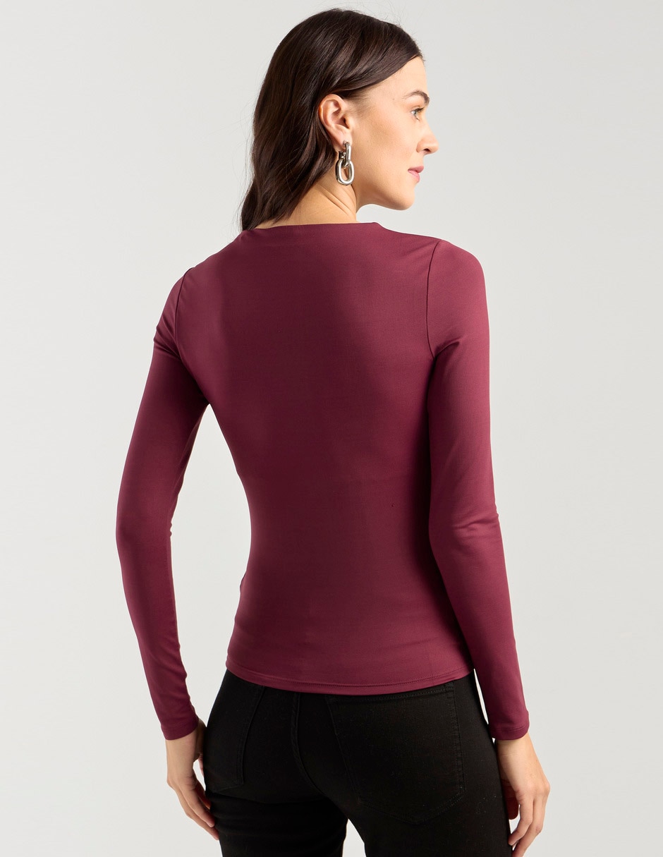 Top cuello redondo